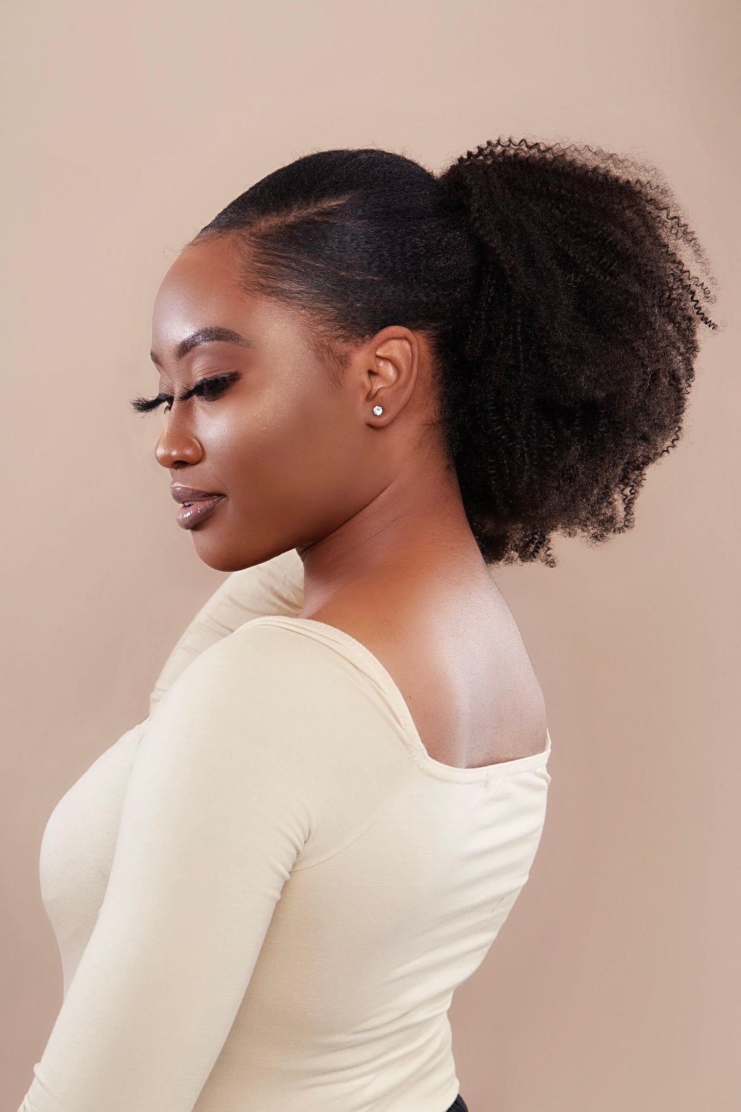 Curly Hair Ponytail | High Curly Ponytail | Crowned Belles