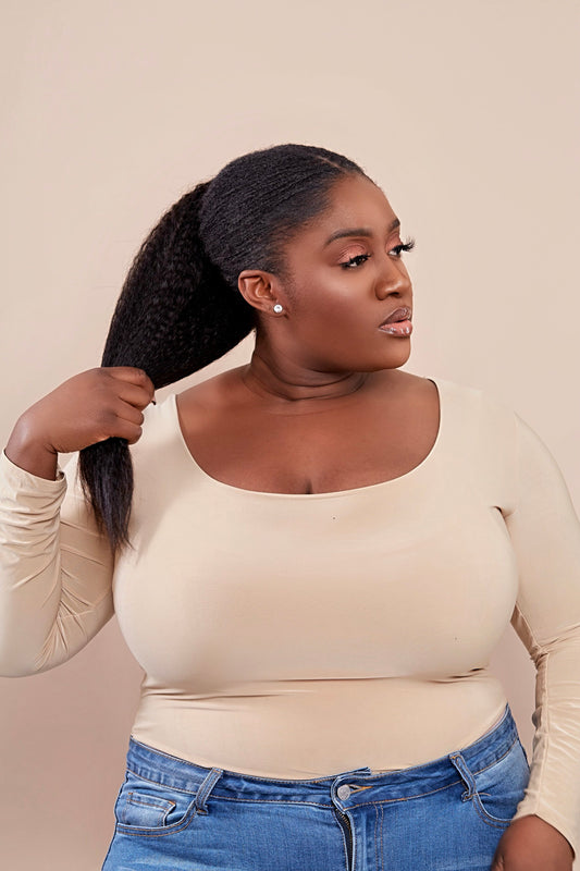 Kinky Straight Ponytail | Long Straight Ponytail | Crowned Belles